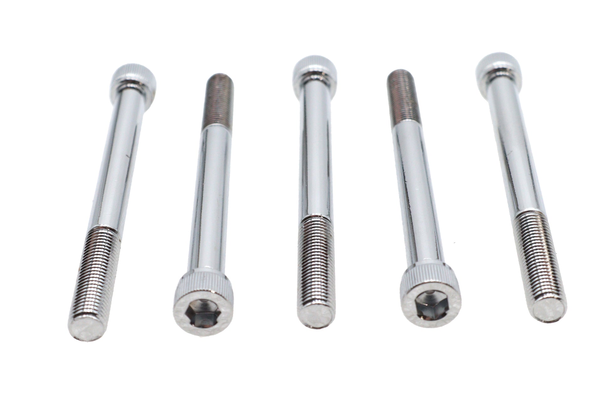 V-Twin Allen Socket Cap Bolt Chrome 5/16 Inch x 3-1/2 Inch, Coarse Thread, Knurled Finish