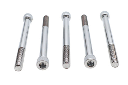 V-Twin Allen Socket Cap Bolt Chrome 5/16 Inch x 3-1/2 Inch, Coarse Thread, Knurled Finish