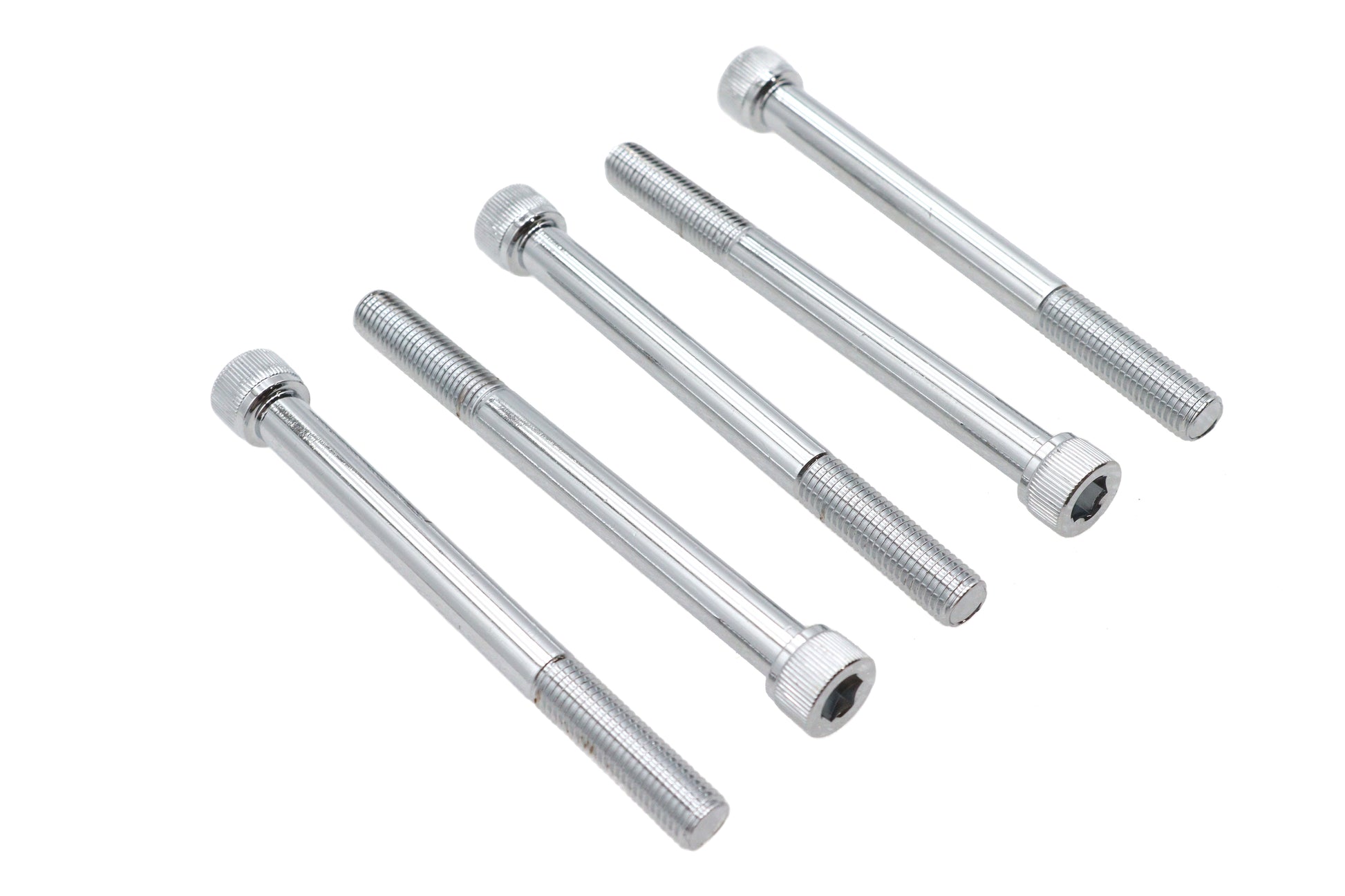 V-Twin Allen Socket Cap Bolt Chrome 5/16 Inch x 3-1/2 Inch, Coarse Thread, Knurled Finish