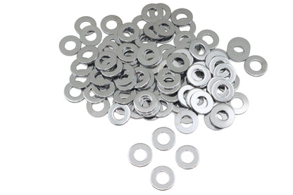 V-Twin Chrome Flat Washers with 5/16 Inch Inner Diameter, Pack of 100