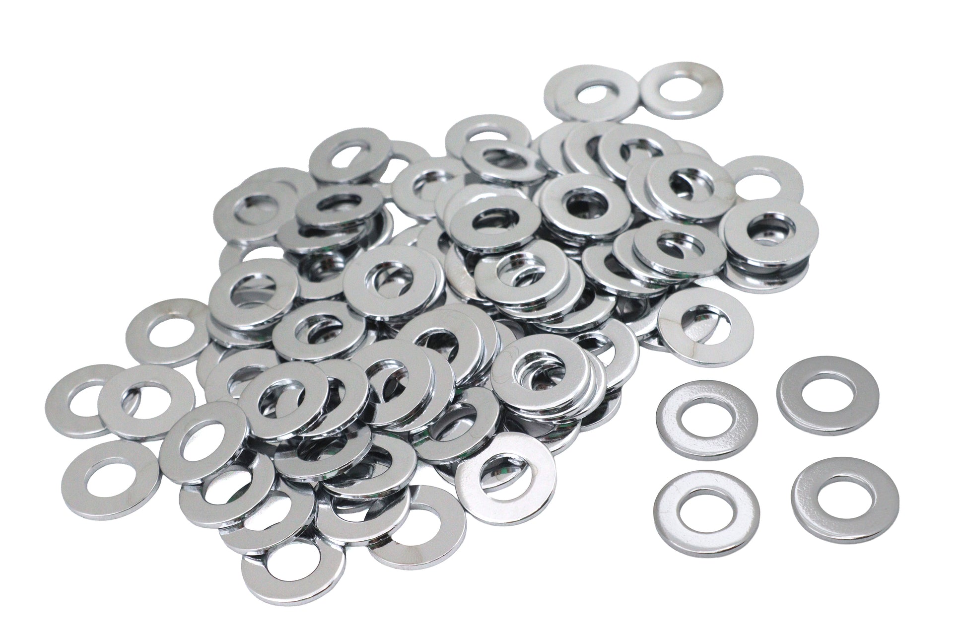 V-Twin Chrome Flat Washers with 5/16 Inch Inner Diameter, Pack of 100