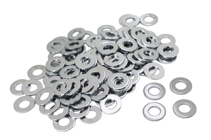 V-Twin Chrome Flat Washers with 5/16 Inch Inner Diameter, Pack of 100