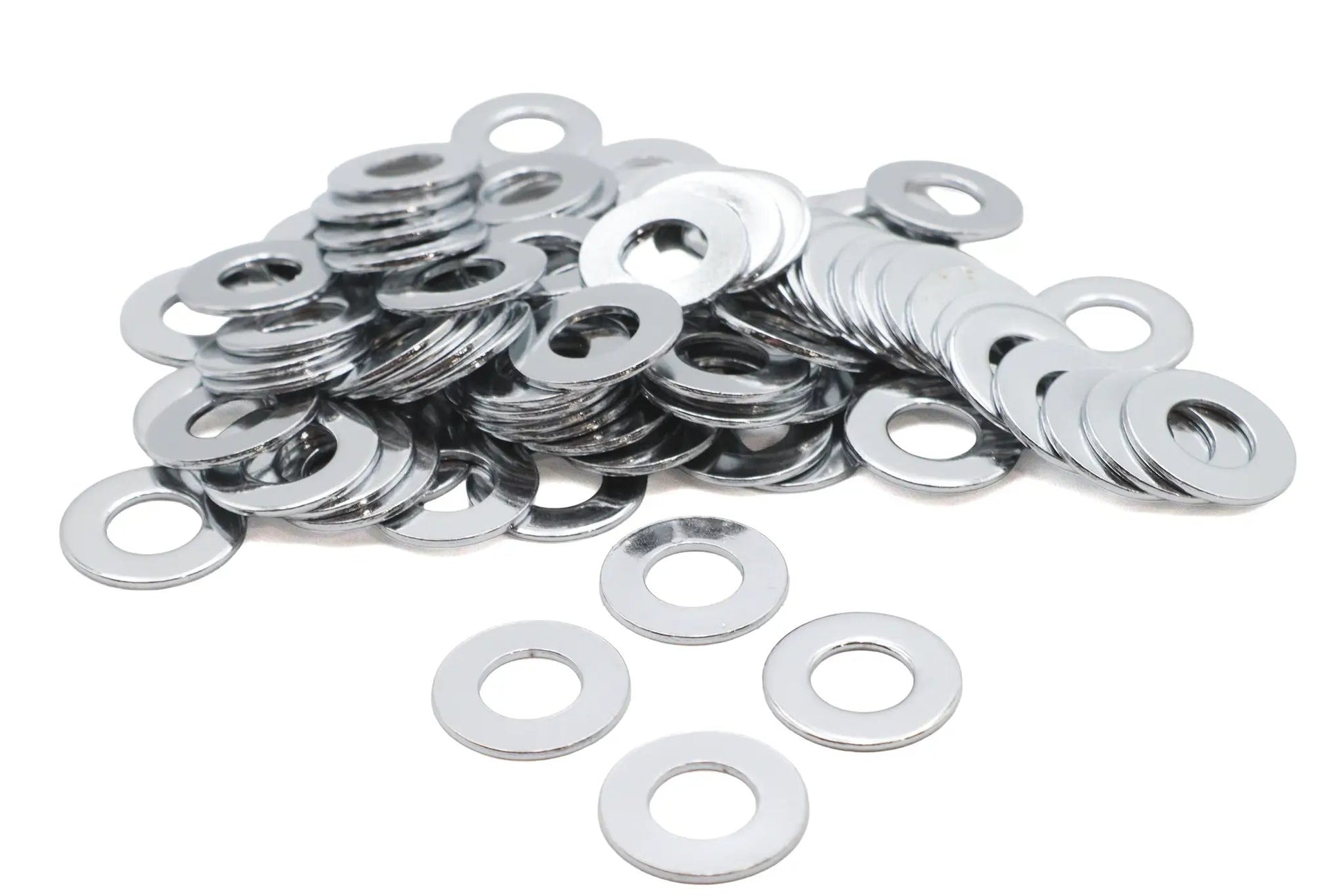 Gardner-Westcott Chrome Flat Washers 7/16 Inch Inner Diameter - Pack of 100 by Gardner-Westcott