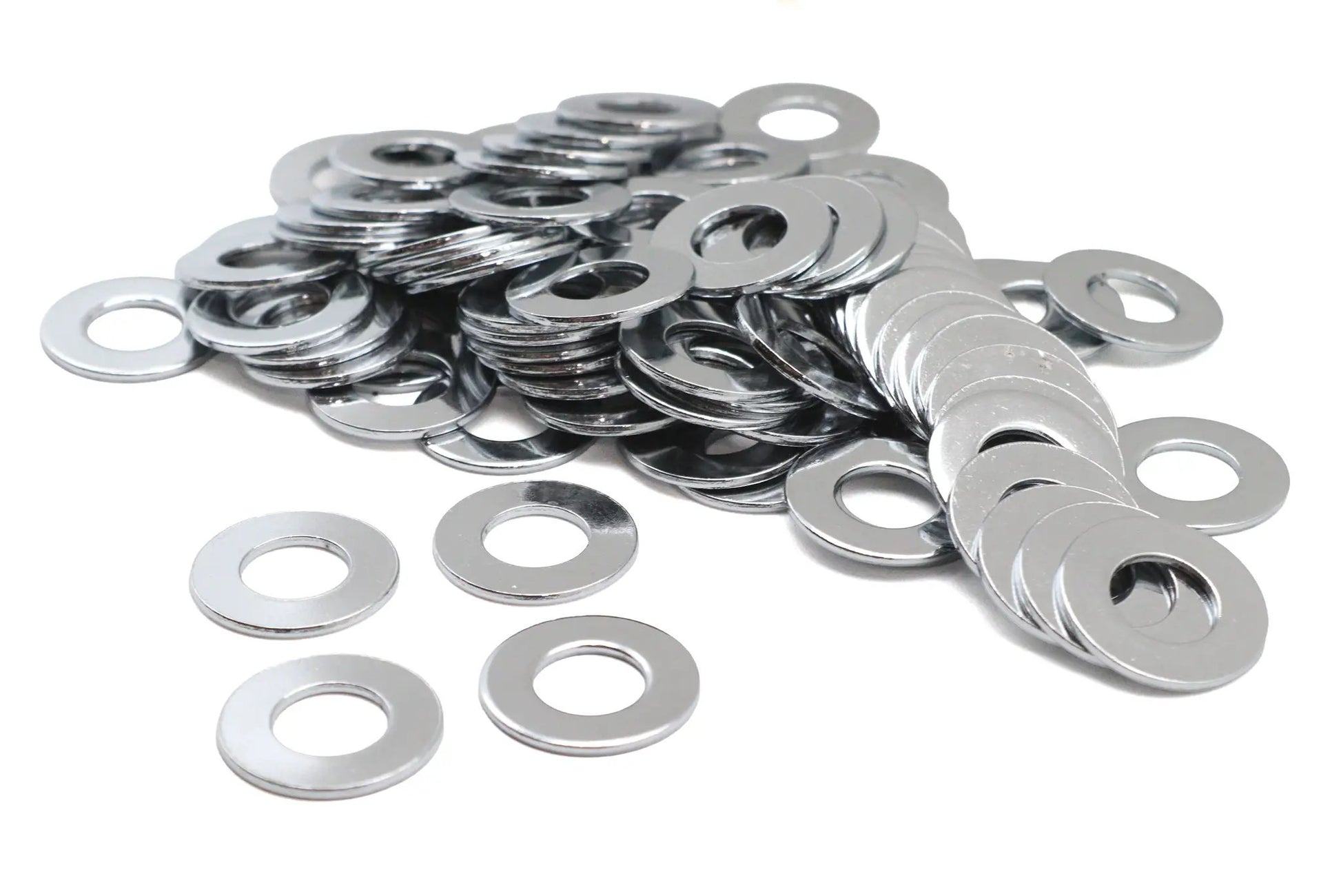 Gardner-Westcott Chrome Flat Washers 7/16 Inch Inner Diameter - Pack of 100 by Gardner-Westcott