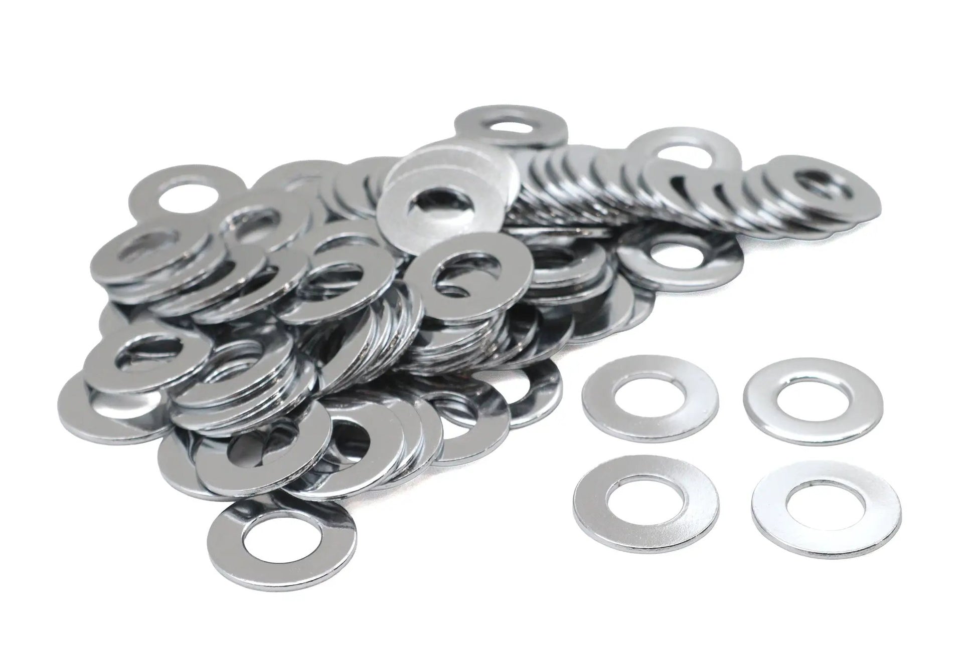 Gardner-Westcott Chrome Flat Washers 7/16 Inch Inner Diameter - Pack of 100 by Gardner-Westcott