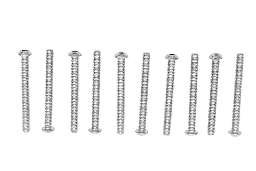 Colony BHC-839 Allen Button Head Screws - 1/4 inch x 2-1/2 inch Chrome Finish Coarse Threads by Colony