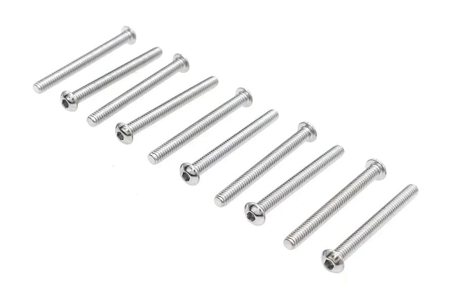 Colony BHC-839 Allen Button Head Screws - 1/4 inch x 2-1/2 inch Chrome Finish Coarse Threads by Colony