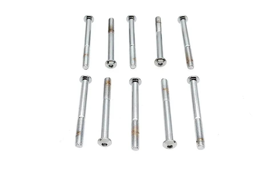 V-Twin Allen Button Head Screws Chrome Finish 1/4 inch x 2-5/8 inch, Coarse Threads by V-Twin