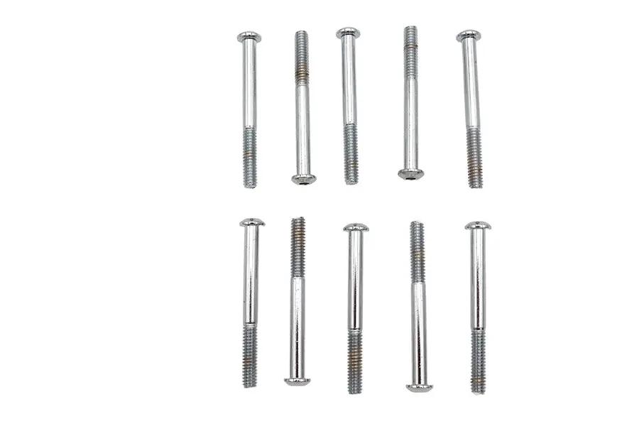 V-Twin Allen Button Head Screws Chrome Finish 1/4 inch x 2-5/8 inch, Coarse Threads by V-Twin