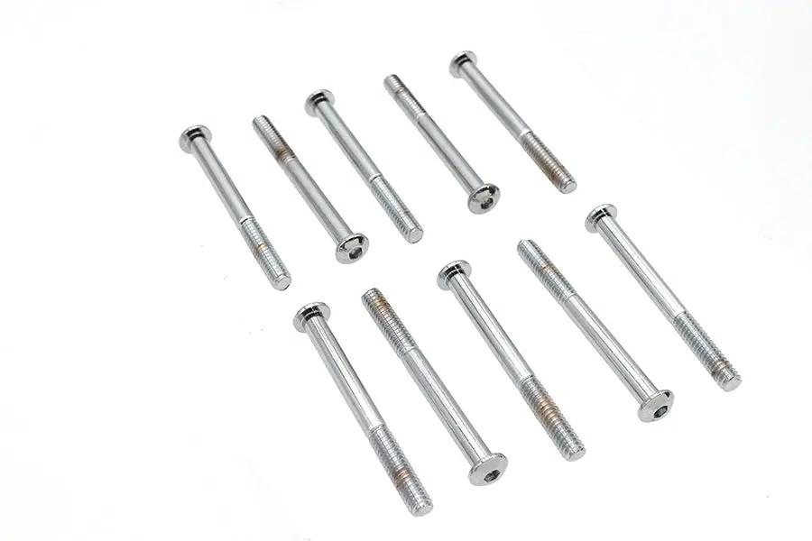 V-Twin Allen Button Head Screws Chrome Finish 1/4 inch x 2-5/8 inch, Coarse Threads by V-Twin