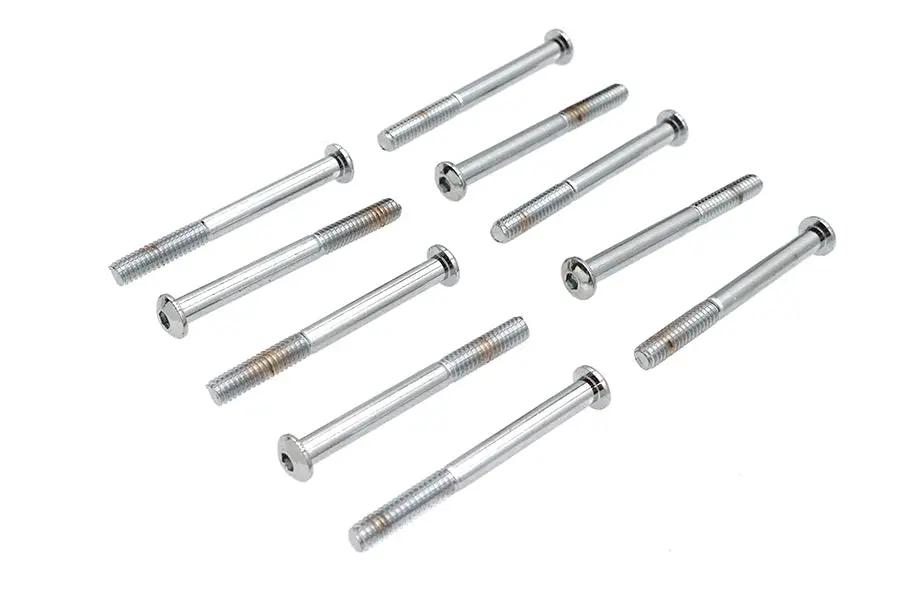 V-Twin Allen Button Head Screws Chrome Finish 1/4 inch x 2-5/8 inch, Coarse Threads by V-Twin