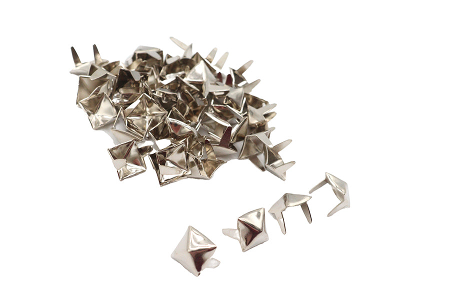 Standard Rivet 3/8 Inch Pyramid Saddlebag Spots Bright Nickel