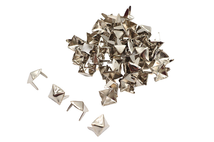 Standard Rivet 3/8 Inch Pyramid Saddlebag Spots Bright Nickel