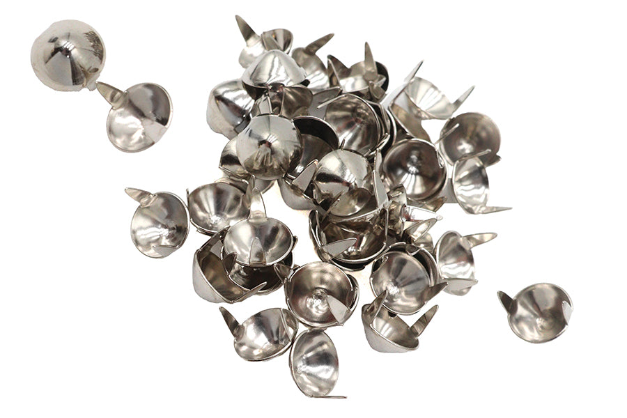Standard Rivet 404 Bright Nickel 7/16 inch Pointed Saddlebag Spot for Harley Davidson and Custom Motorcycles