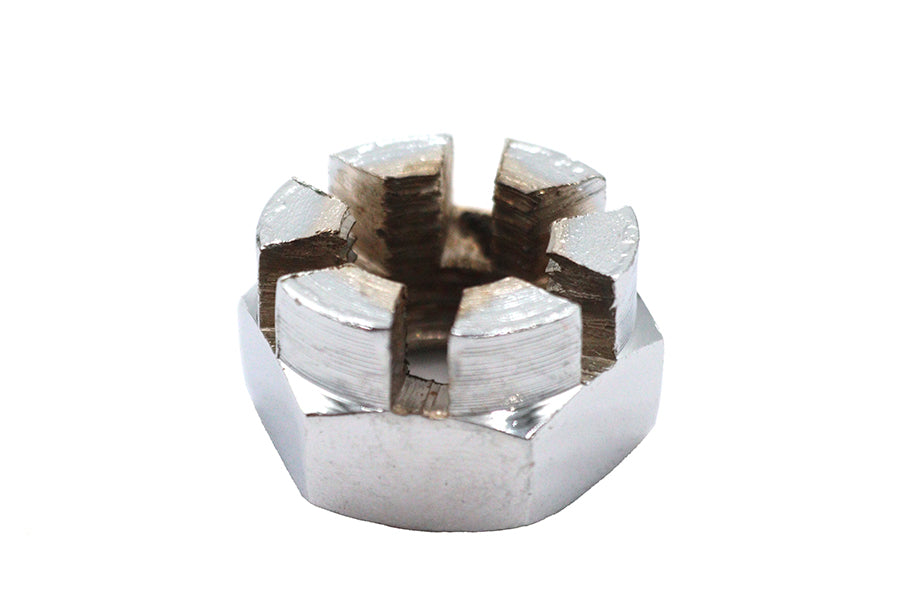 V-Twin Chrome Front Axle Nut for Harley Davidson FXST and FLST Models