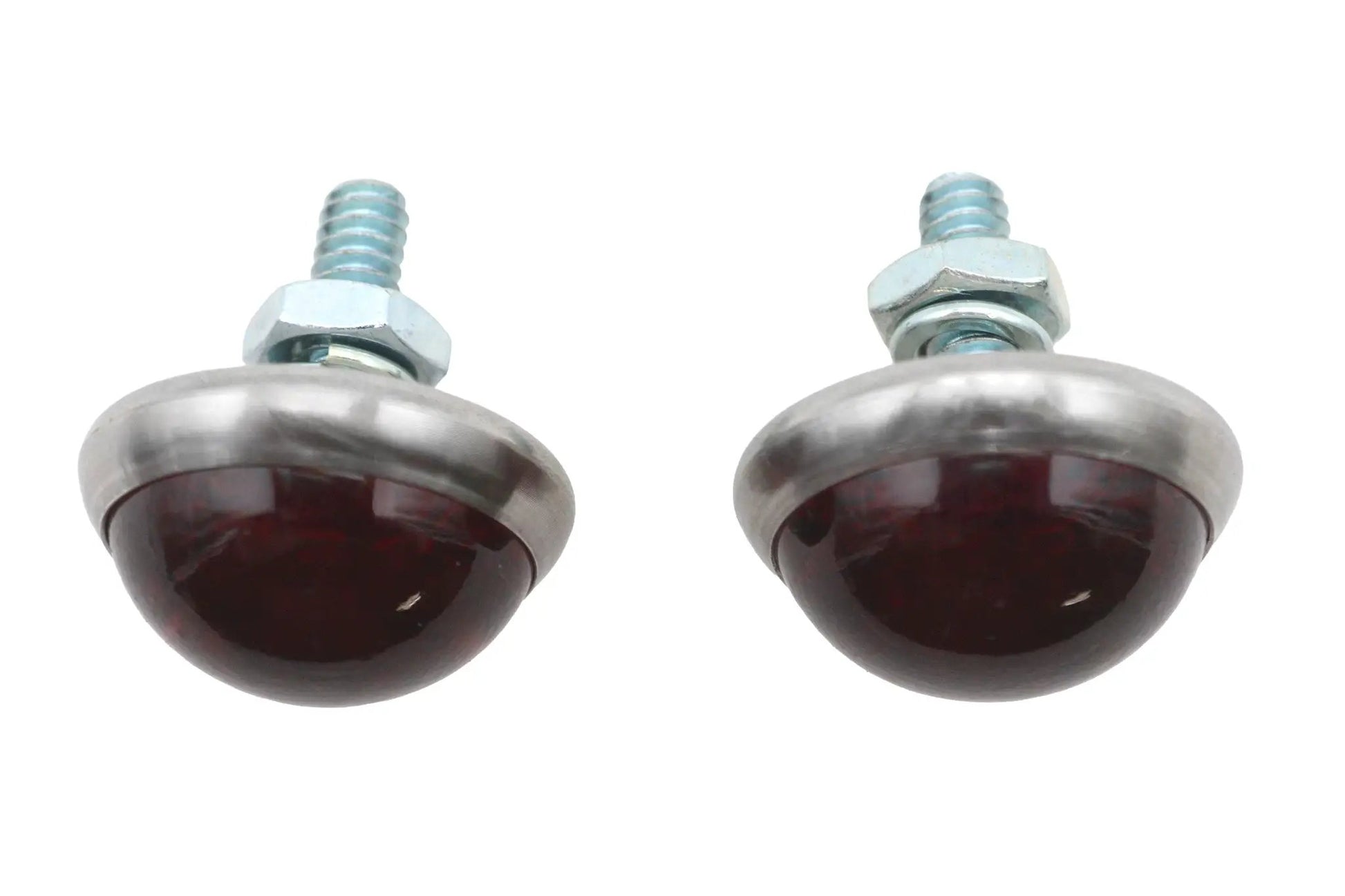 V-Twin License Plate Frame Reflectors Red Glass - Pair for Enhanced Motorcycle Visibility by V-Twin