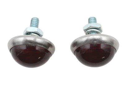 V-Twin License Plate Frame Reflectors Red Glass - Pair for Enhanced Motorcycle Visibility by V-Twin
