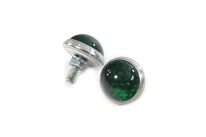 V-Twin License Plate Frame Reflectors - Green Glass for Enhanced Motorcycle Visibility by V-Twin