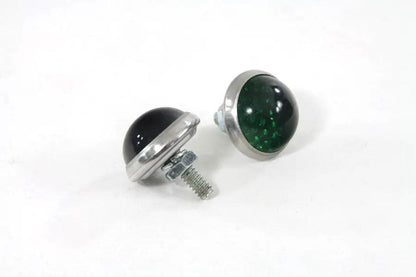 V-Twin License Plate Frame Reflectors - Green Glass for Enhanced Motorcycle Visibility by V-Twin