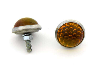 V-Twin License Plate Frame Reflectors Amber Glass - Safety and Visibility Enhancement