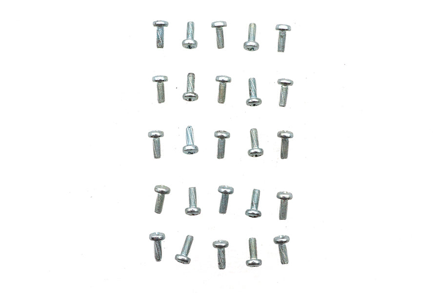 V-Twin M38D7500C Zinc Handlebar Switch Kit Screws - Pack of 25 for Harley Davidson