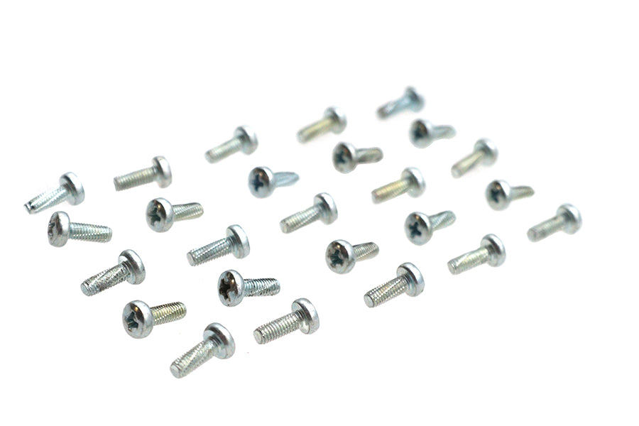 V-Twin M38D7500C Zinc Handlebar Switch Kit Screws - Pack of 25 for Harley Davidson