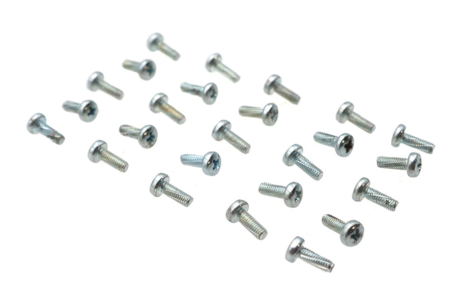 V-Twin M38D7500C Zinc Handlebar Switch Kit Screws - Pack of 25 for Harley Davidson