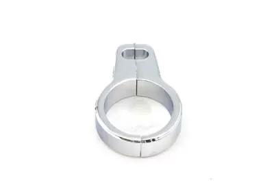 V-Twin Chrome Cable Clamp 1-1/4 inch with Slot for 2 Cables by V-Twin