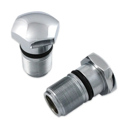 V-Twin 35mm Fork Tube Plug Set Chrome for Harley Davidson FX Models by V-Twin