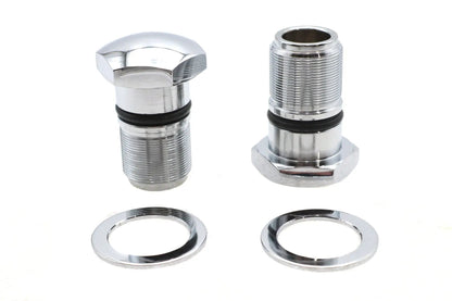 V-Twin 35mm Fork Tube Plug Set Chrome for Harley Davidson FX Models by V-Twin