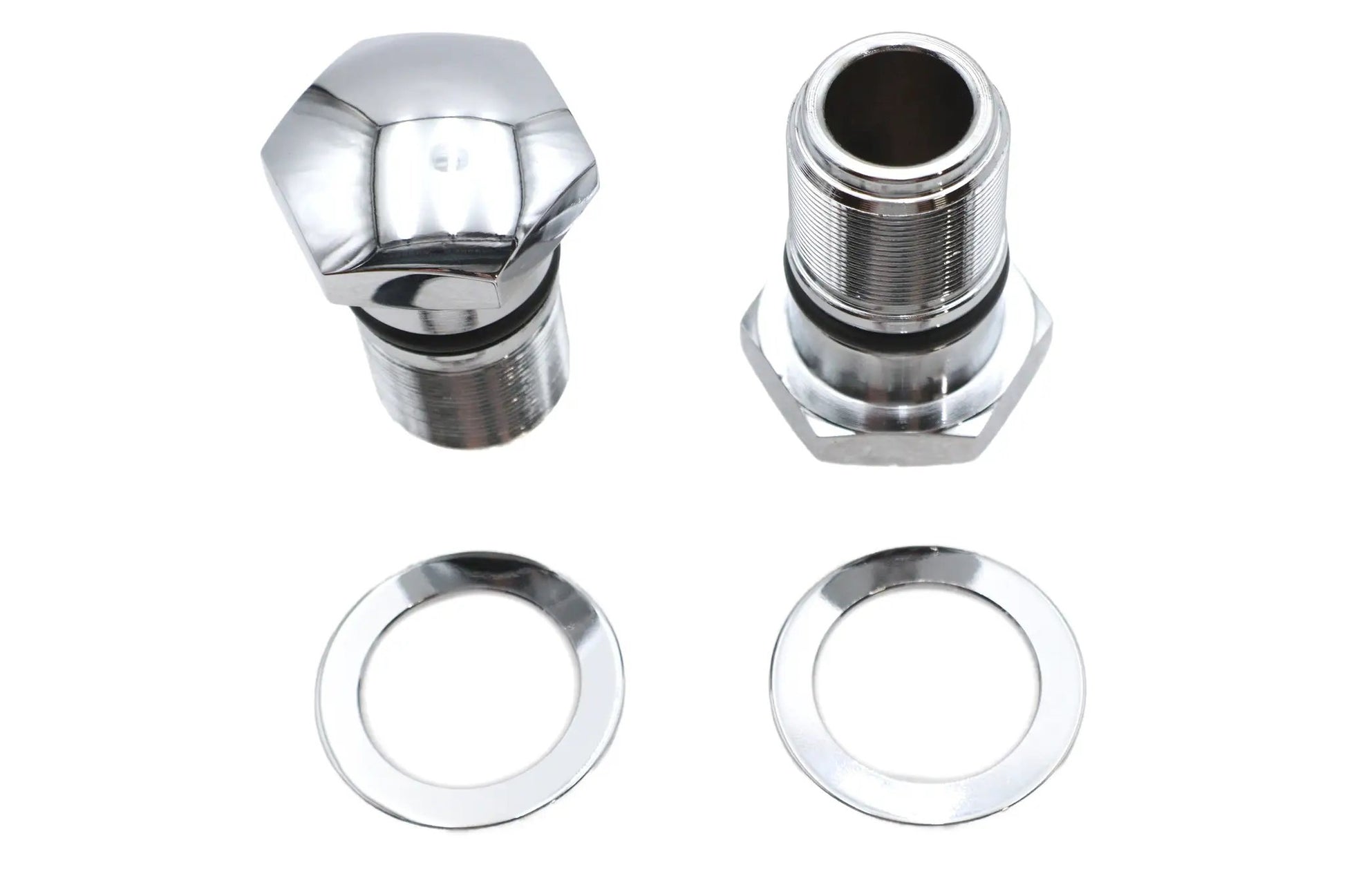 V-Twin 35mm Fork Tube Plug Set Chrome for Harley Davidson FX Models by V-Twin