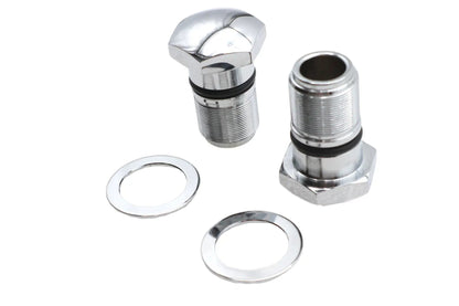 V-Twin 35mm Fork Tube Plug Set Chrome for Harley Davidson FX Models by V-Twin