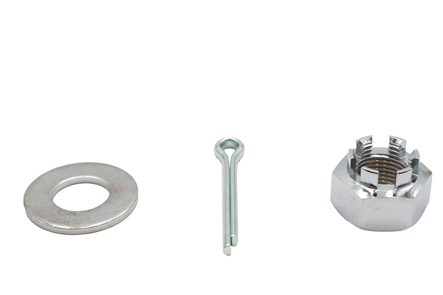 V-Twin Chrome Axle Nut Kit Castle Style 5/8 - 18 UNF for Harley Davidson FXST (1989-1998)