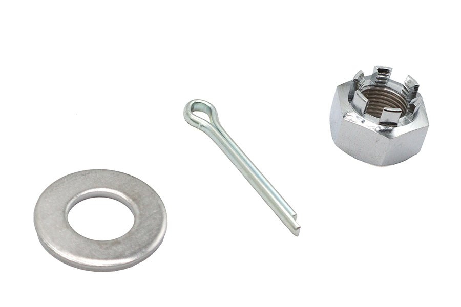 V-Twin Chrome Axle Nut Kit Castle Style 5/8 - 18 UNF for Harley Davidson FXST (1989-1998)