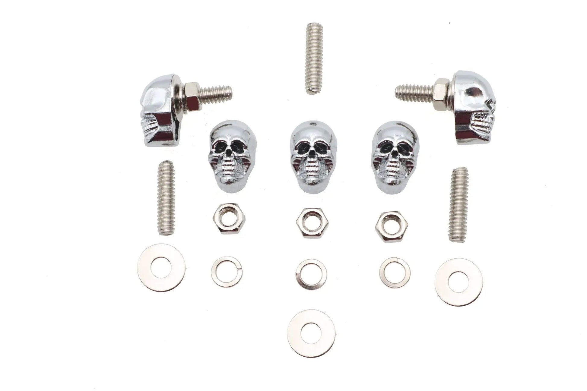 V-Twin License Plate Frame Skull Krommet Set Chrome, Part 74401A by V-Twin