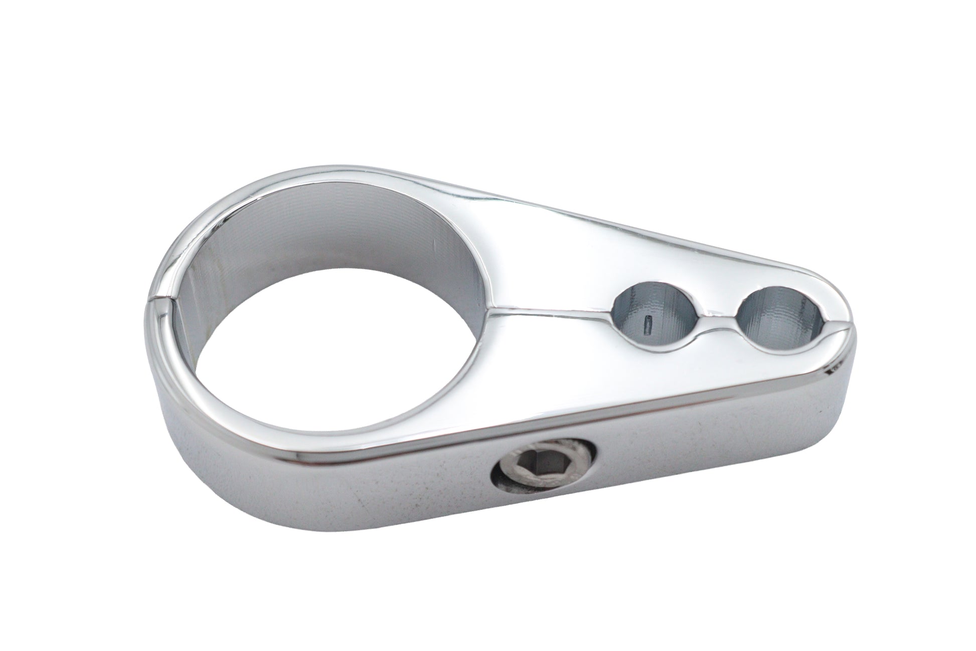 V-Twin Dual Throttle Cable Clamp Chrome - 1 Inch Inner Diameter