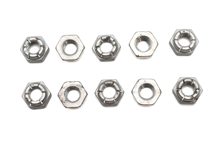 V-Twin 70997994 Flexloc Nut 1/4 inch-28 with Cadmium Finish