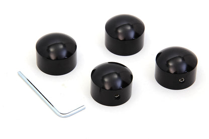 V-Twin Part 04-0901AGB Cylinder Headbolt Cover Set in Black for Harley Davidson FLT