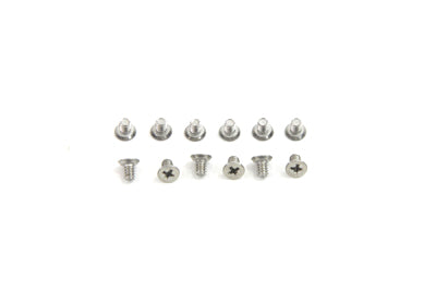 V-Twin Gas Tank Emblem Mount Screws - Pack of 10, 4-40 Phillips Flat Stainless Steel Hardware for Harley Davidson Models
