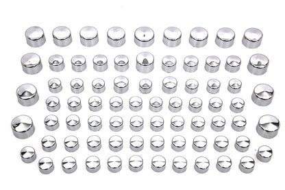 V-Twin Wyatt Gatling Chrome Bolt Cap Cover Kit for Harley Davidson FLT (2007-2008)