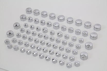V-Twin Wyatt Gatling Chrome Bolt Cap Cover Kit for Harley Davidson FLT (2007-2008)