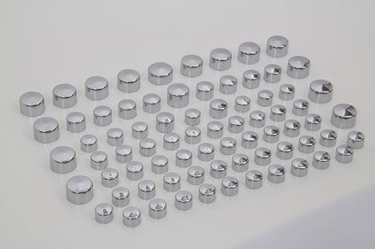 V-Twin Wyatt Gatling Chrome Bolt Cap Cover Kit for Harley Davidson FLT (2007-2008)