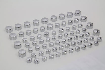 V-Twin Wyatt Gatling Chrome Bolt Cap Cover Kit for Harley Davidson FLT (2007-2008)