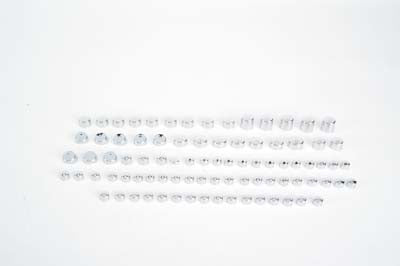 V-Twin Wyatt Gatling Chrome Bolt Cap Cover Kit - 86 Piece Set for Harley Davidson FXD 1999-2005