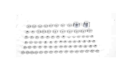 V-Twin Wyatt Gatling Chrome Bolt Cap 81 Piece Cover Kit for Harley Davidson FXST and FLST