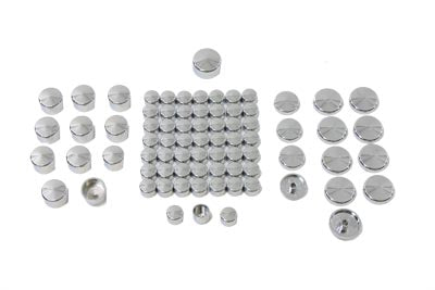 V-Twin Chrome Bolt Cap 77 Piece Cover Kit for Harley Davidson XL Models