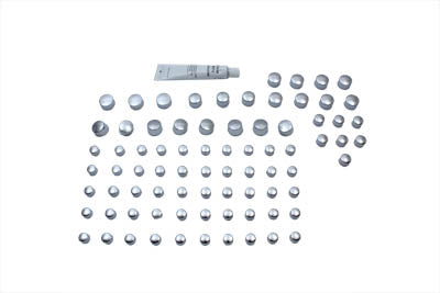 V-Twin Wyatt Gatling Chrome Bolt Cap Cover Kit - 79 Pieces for Harley Davidson FXST Models