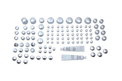 V-Twin Wyatt Gatling Chrome Bolt Cap Cover Kit - 105 Pieces for Harley Davidson FXCW (2009-2018)