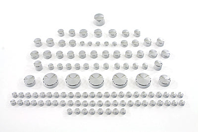 V-Twin Chrome Bolt Cap 109 Piece Cover Kit for Harley Davidson XL