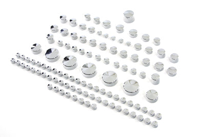 V-Twin Chrome Bolt Cap 109 Piece Cover Kit for Harley Davidson XL